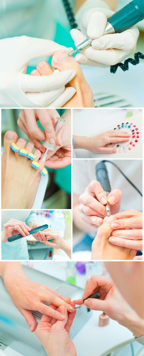 Pedicure and manicure stock photo