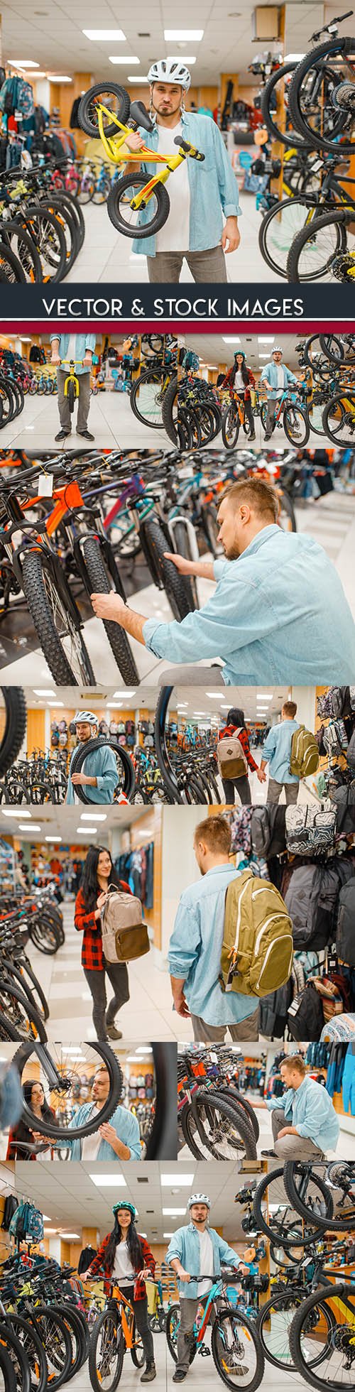 Cycle shop purchase of bicycle and accessories
