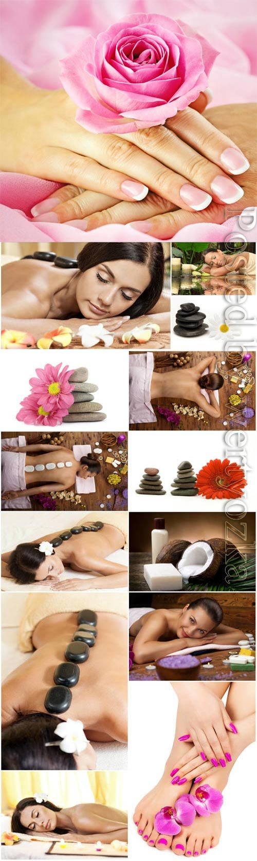 Girls on spa treatments stock photo