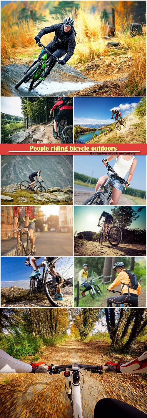 People riding bicycle outdoors