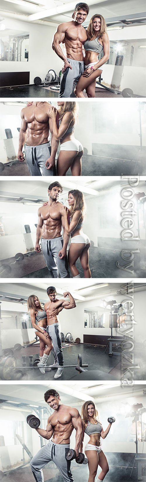 Girl and man in the gym