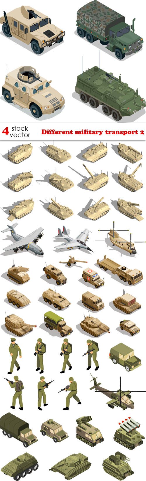 Vectors - Different military transport 2