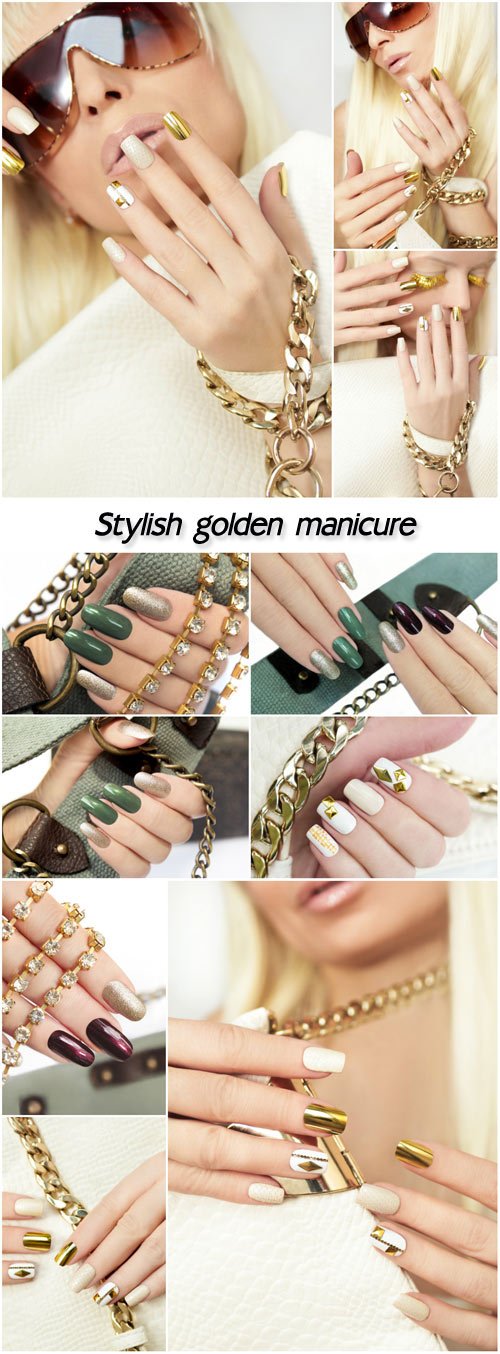 Stylish golden manicure