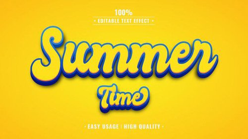 Summer time editable 3d text effect