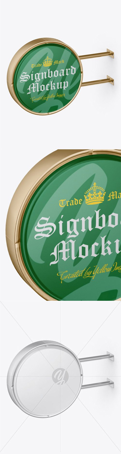 Matte Metallic Round Signboard Mockup 51699