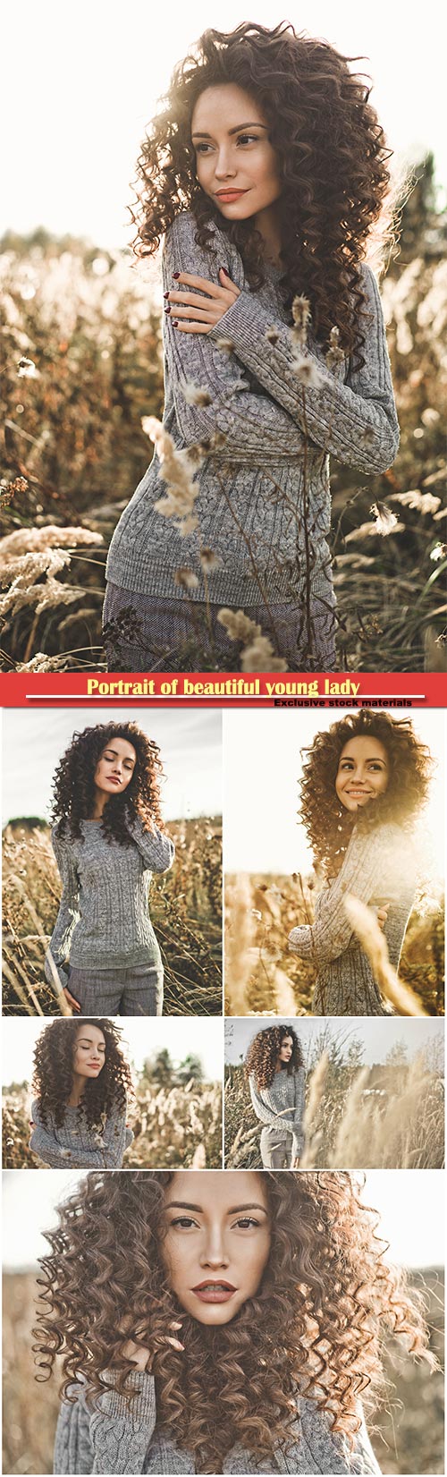 Portrait of beautiful young lady against the background of autumn nature