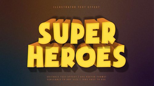 Super heroes theme text font effect