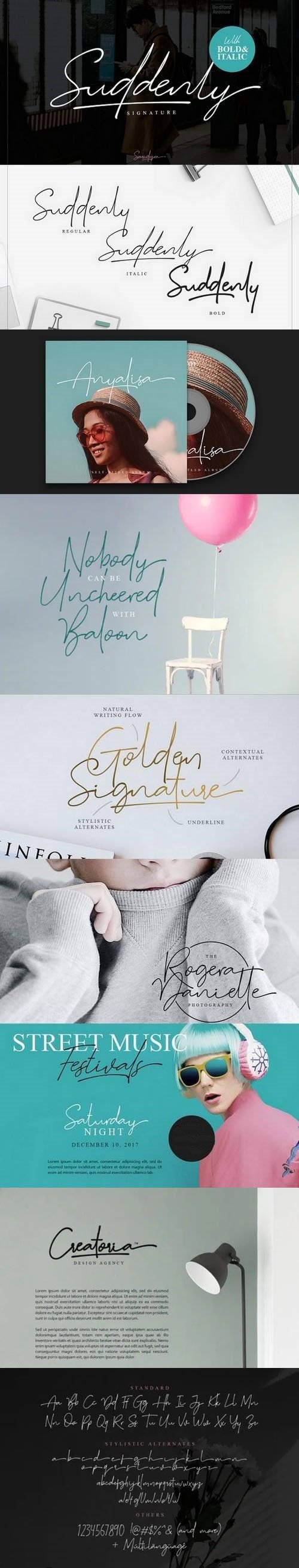 Suddenly Signature Font Family