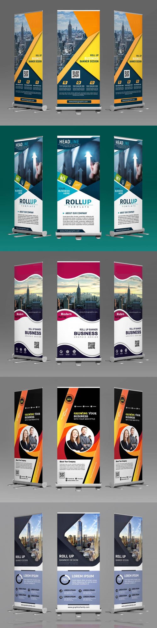 5 Roll-up Banners PSD Templates