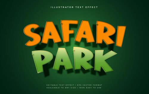 Safari park theme text font effect