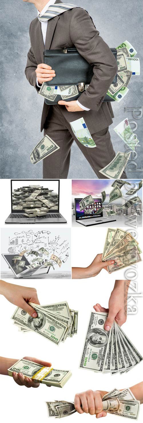 Money in hands stock photo