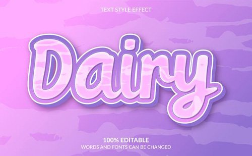 Purple dairy text style effect