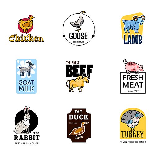 Food logos set