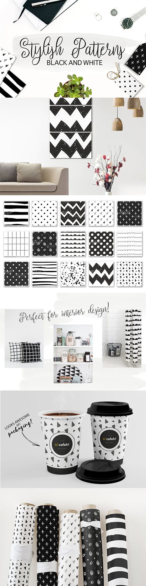 Black and White Stylish Patterns