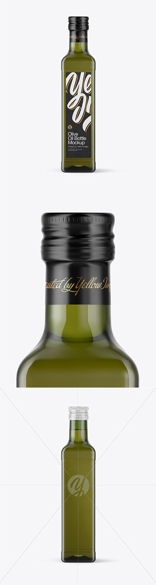 Green Glass Olive Oil Bottle Mockup 46636