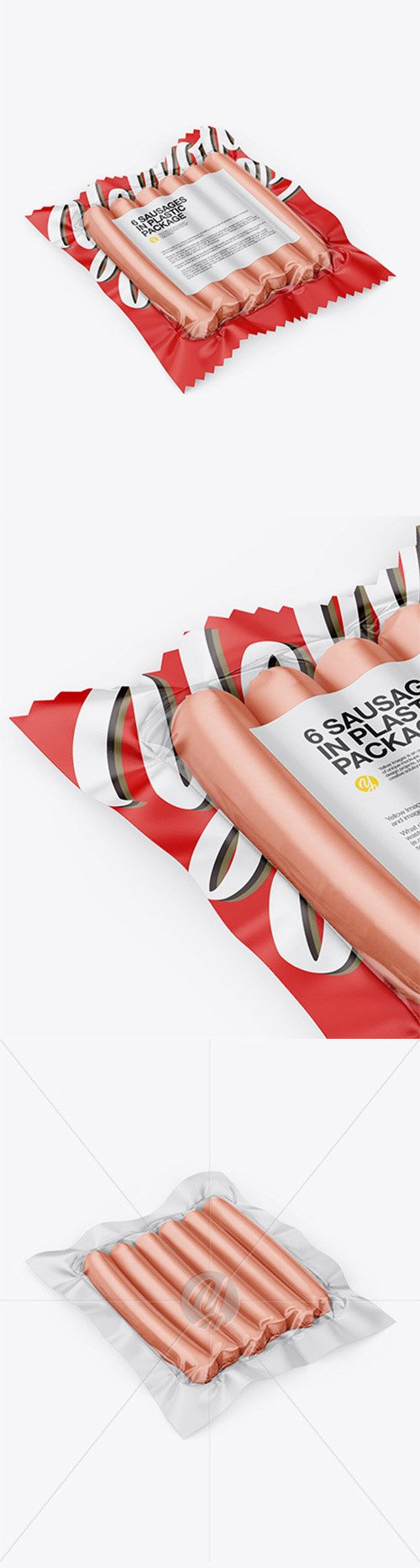 6 Sausages Pack Mockup - Half Side View 53365