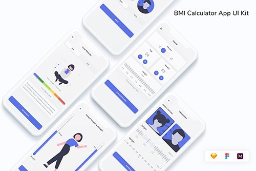 BMI & BMR Calculator App UI Kit