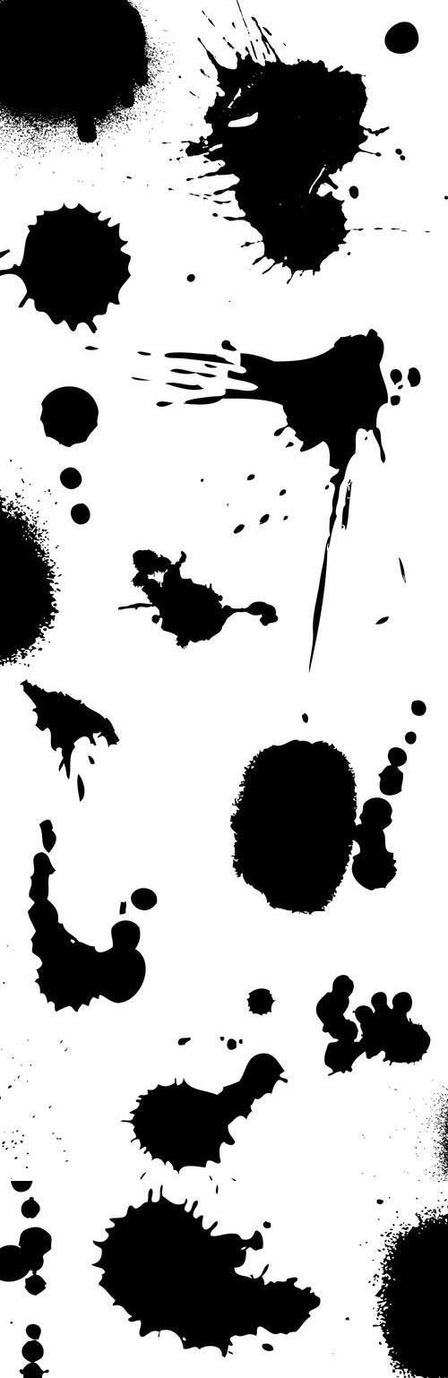 Detailed Ink Splats Vector Collection