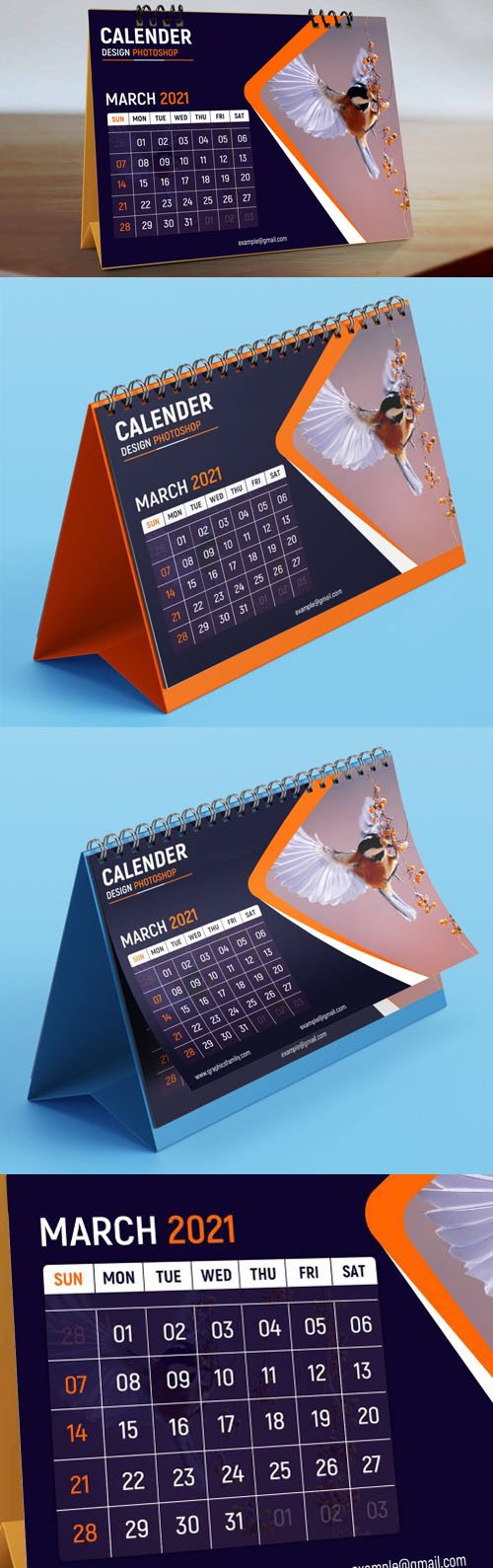 Tent Calendar 2021 Design PSD Template