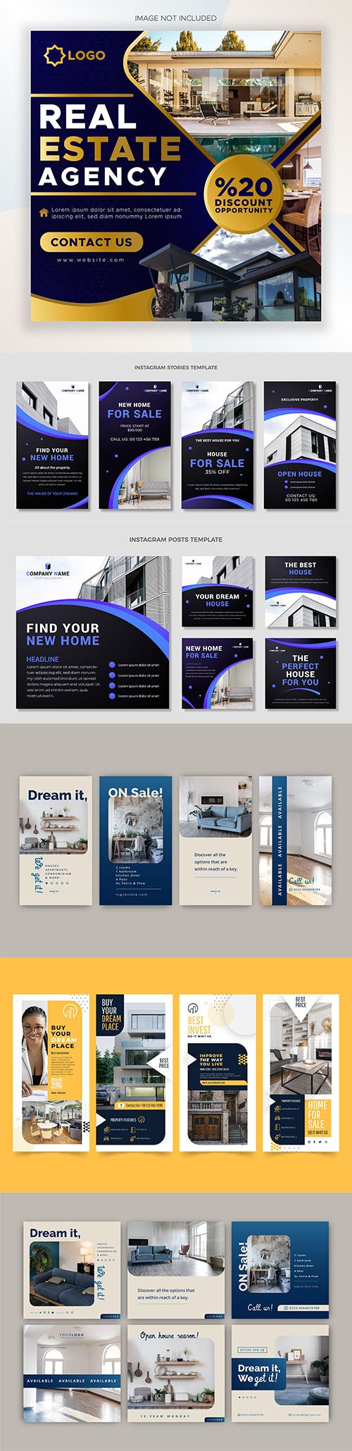 Flat real estate instagram story collection vol 2