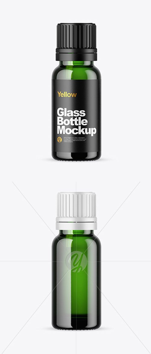 Green Glass Bottle Mockup 43436