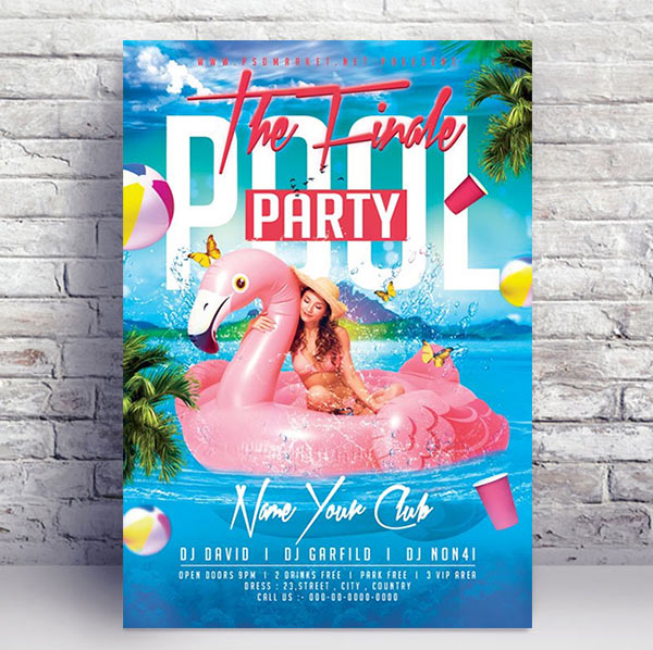 Summer Pool Party Flyer - PSD Template