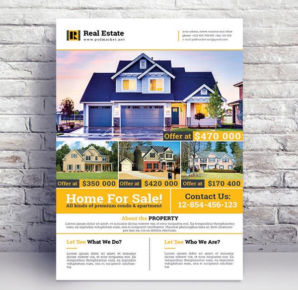 Real Estate A4 Flyer - PSD Template