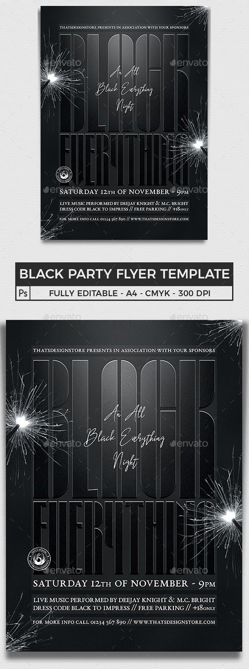 Black Party Flyer Template V5