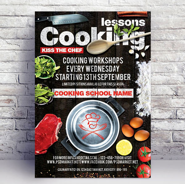 Cooking Lessons Premium Flyer - PSD Template