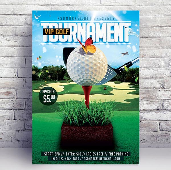 Golf Tournament Premium Flyer - PSD Template