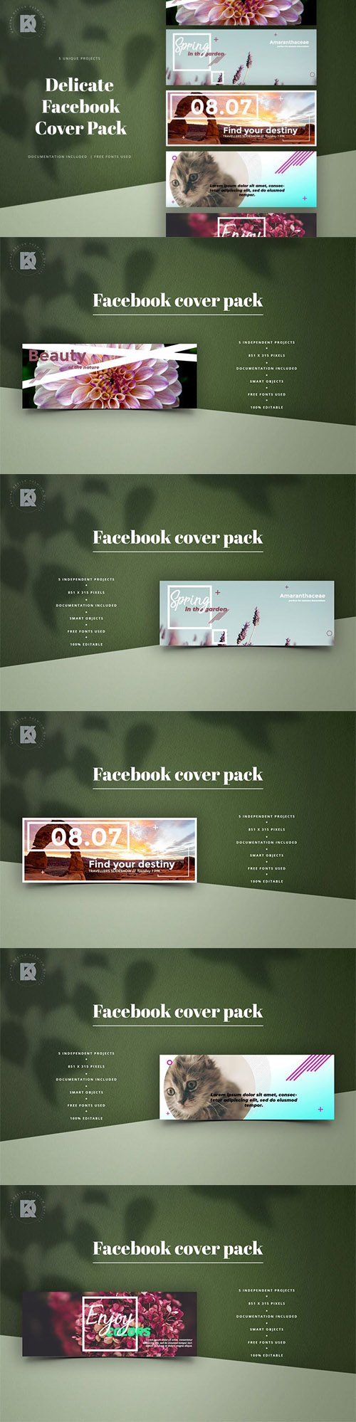 Delicate Facebook Cover Pack