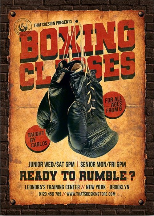 Boxing Classes Flyer Template 3830545