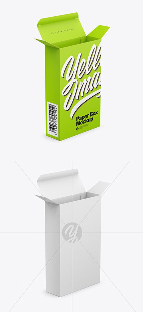 Opened Paper Box Mockup 43500