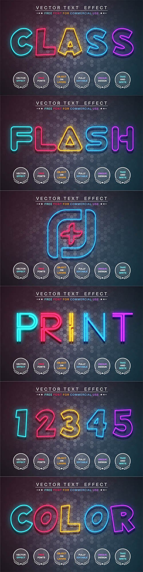 Color class - editable text effect, font style