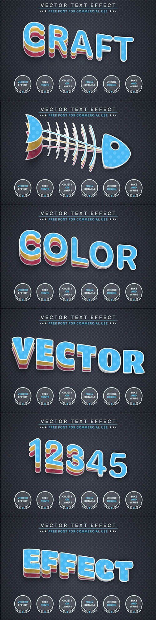 Slice paper - editable text effect, font style