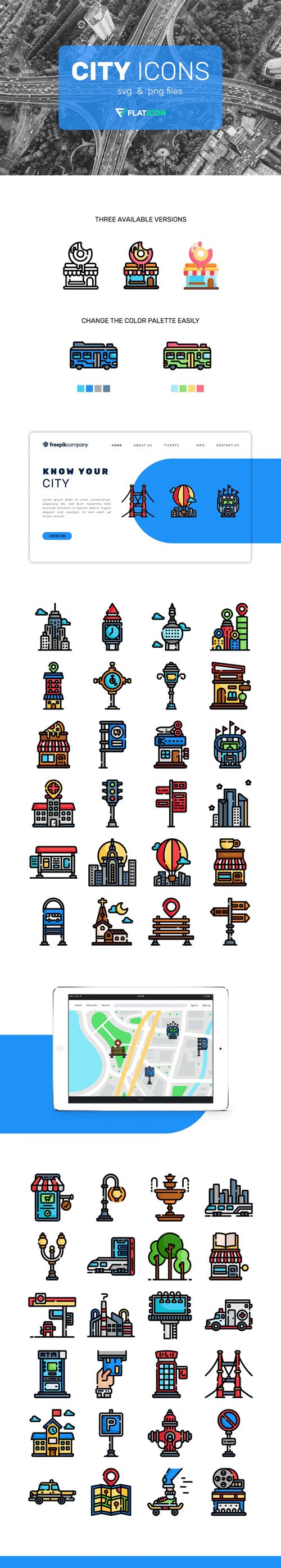 150+ City Icons in Vector