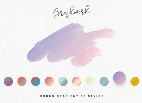 10 Gradient Photoshop Styles for Overlaying Painting Shapes