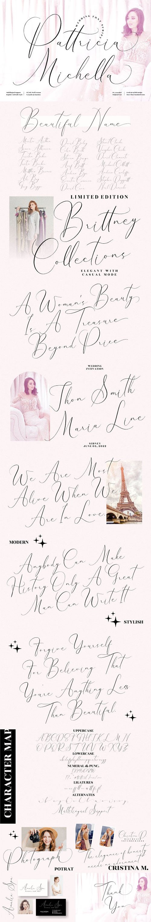 Pattricia Michella - Wedding & Romantic Script Font