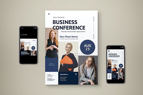 Business Conference Flyer Set