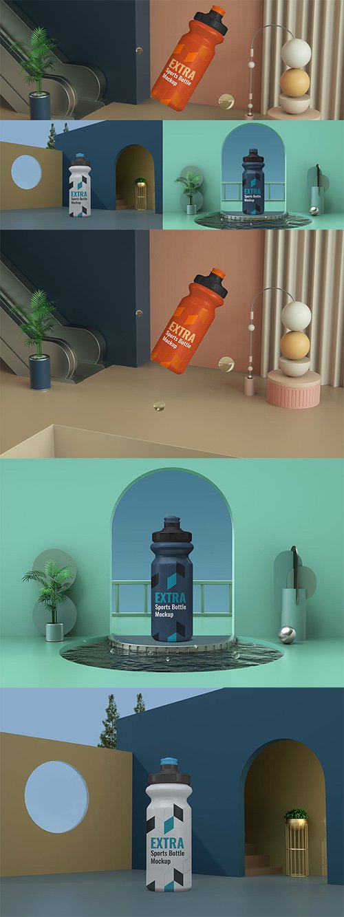 Realistic Sport Bottle Scene