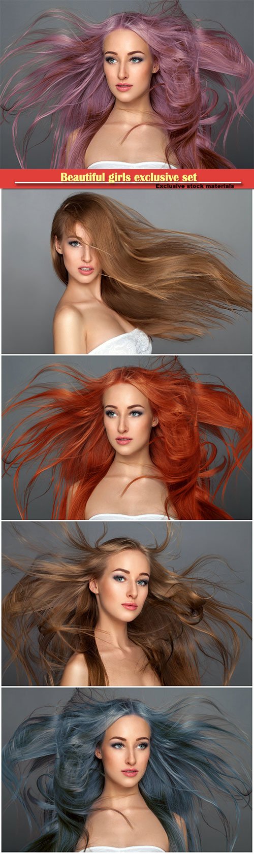 Beautiful girls with different hair color