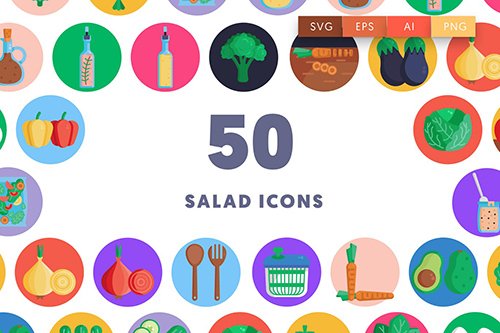 Vector 50 Salad Icons