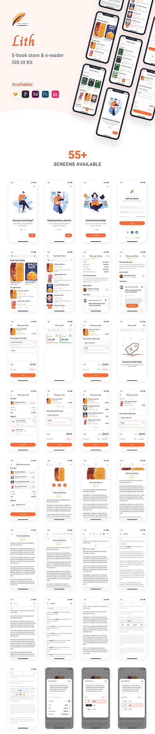 Lith - E-book store & E-reader App UI Kit - UI8
