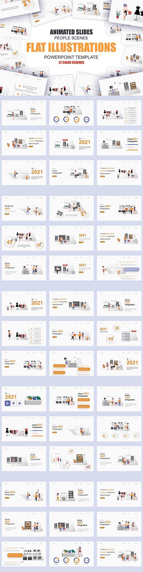 Shopping Illustration Powerpoint Template