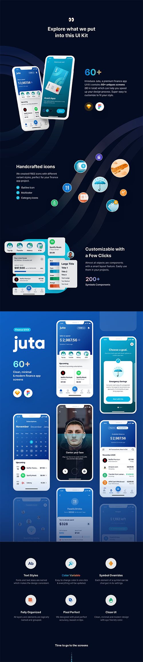 Juta Finance App UI Kit | 60+ Screens (Sketch, Figma) - UI8