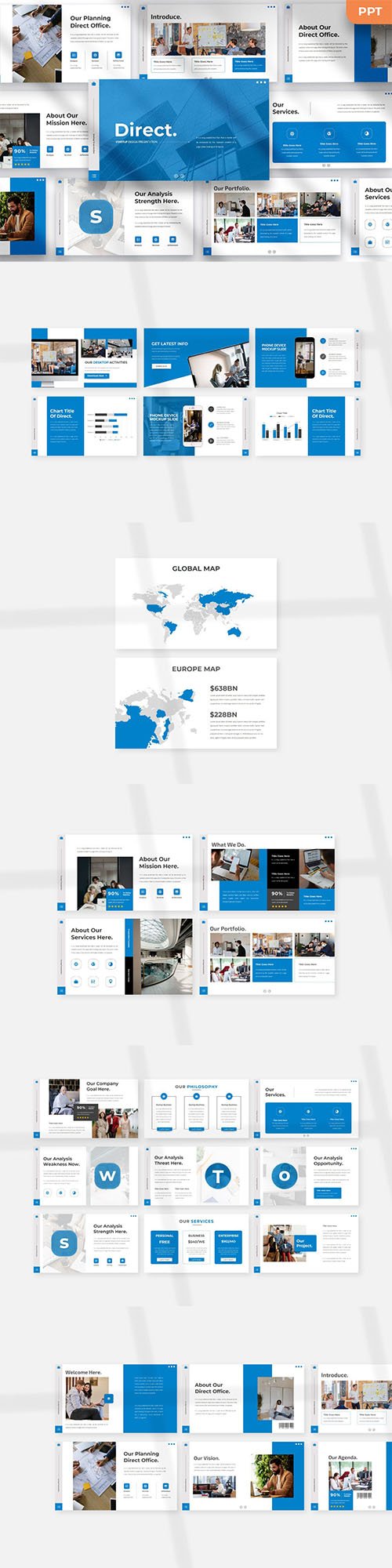 Direct - Startup - Powerpoint, Keynote and Google Slides Template
