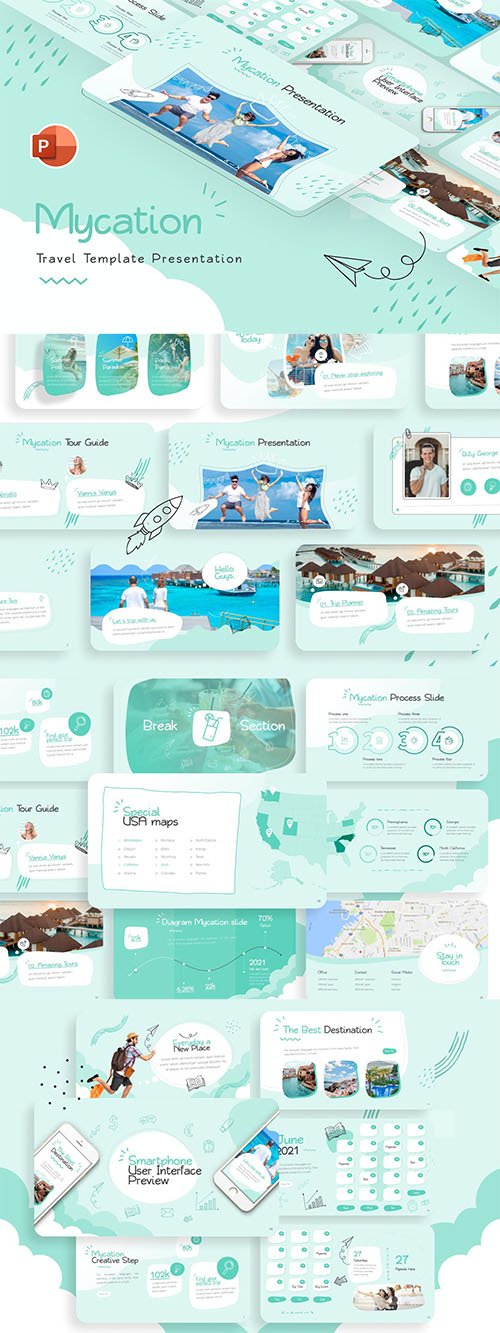 Mycation Travel Creative PowerPoint Template