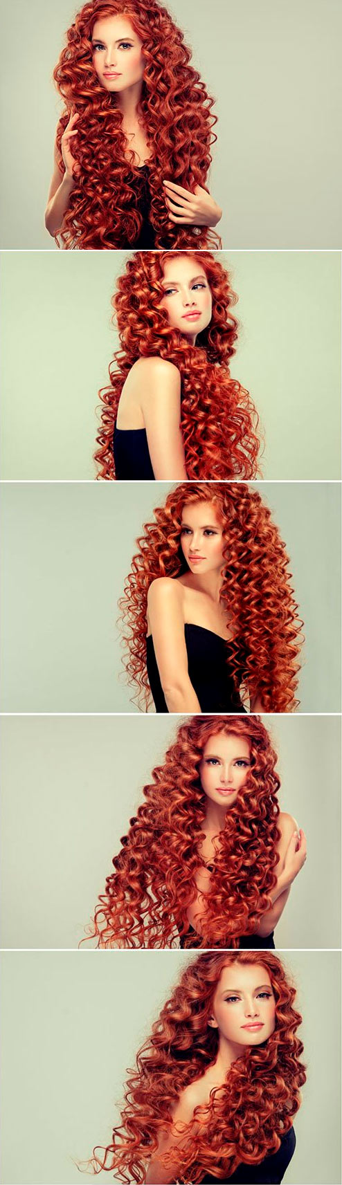 Beautiful girl with long red hair