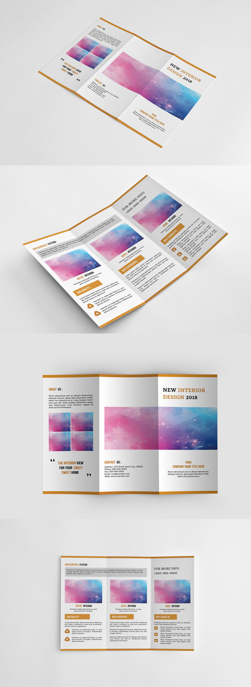 Business Brochure Layout with Orange Accents