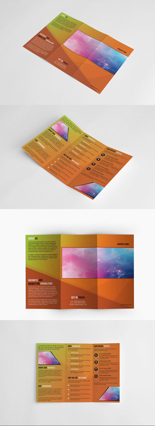 Orange and Yellow Trifold Brochure Layout